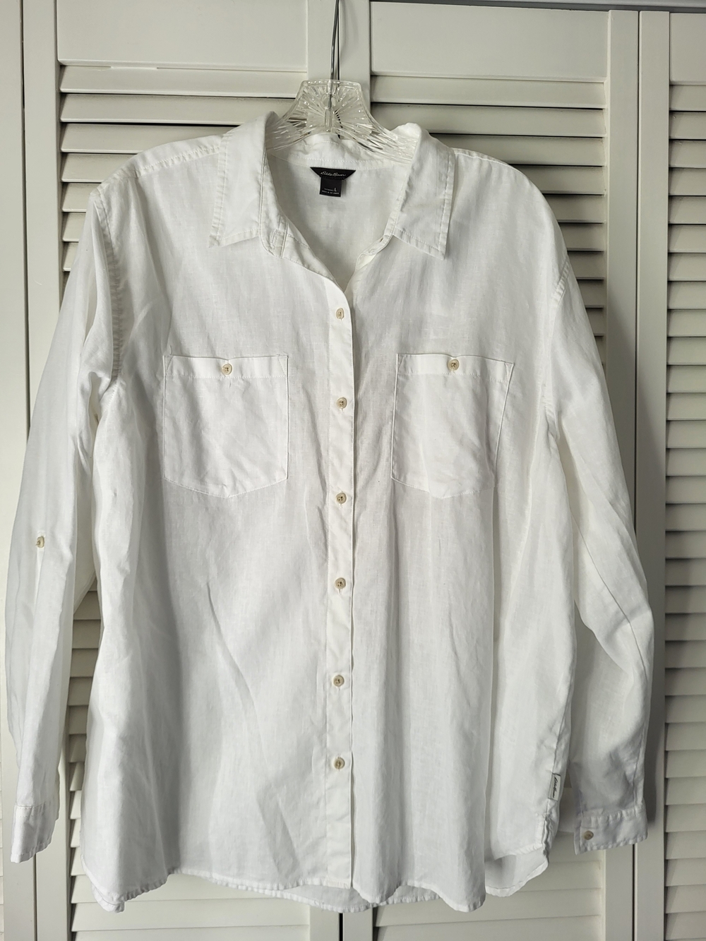 Eddie Bauer White Women's Button-Down Shirt